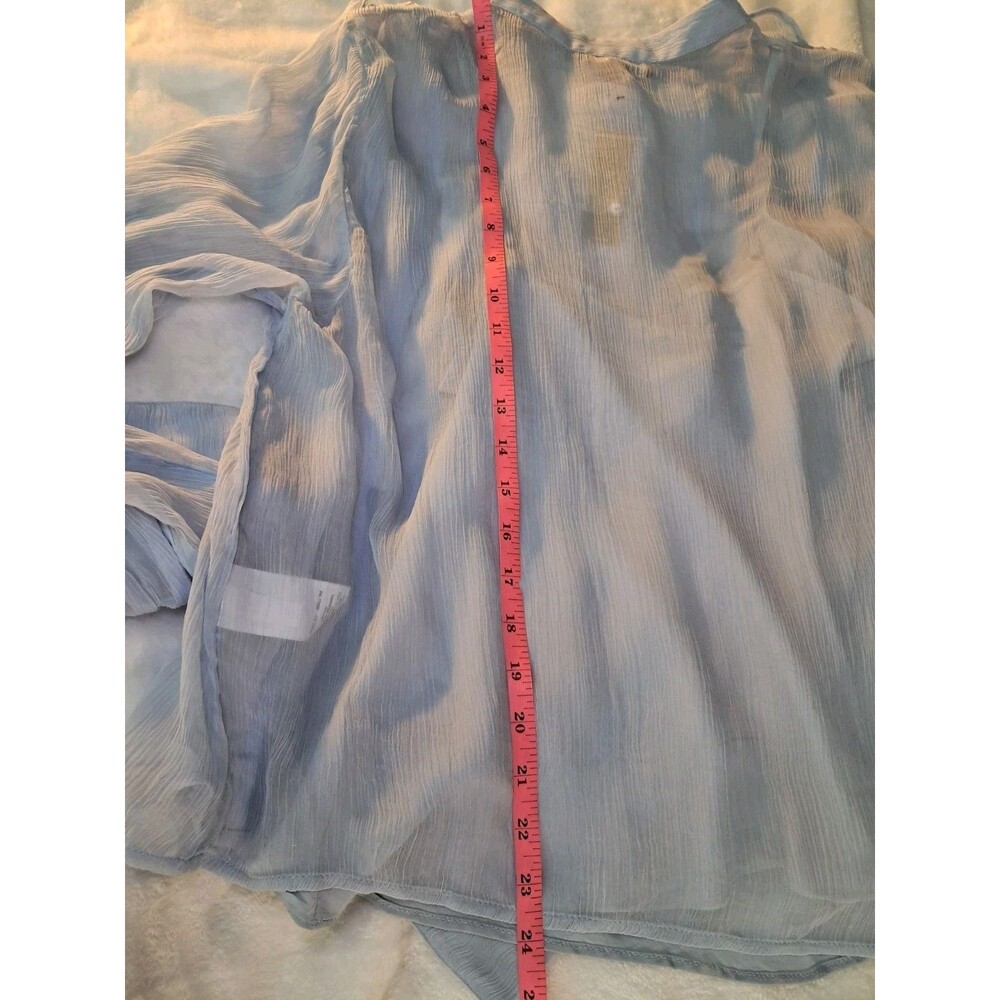 NWT J.Crew Size 10 Ruffle-Front Top in Crinkle Cupro Light SMALL MARK TO BACK - Picture 10 of 12